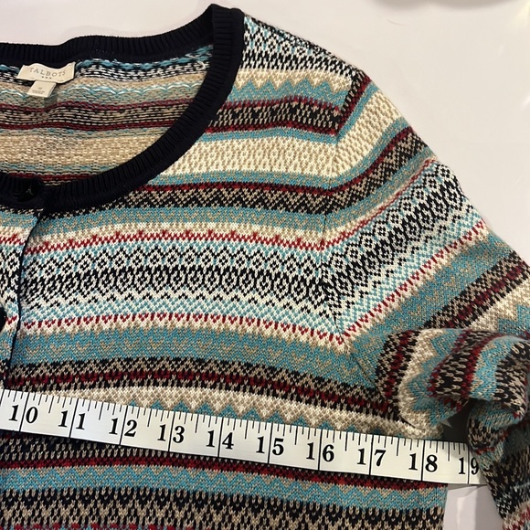 Talbots Stripped Botton Down Cardigan Sweater Size: S - Picture 4 of 7
